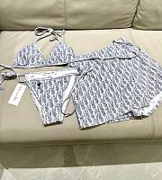 Okify Dior 3 Piece Bikini In Blue - 1