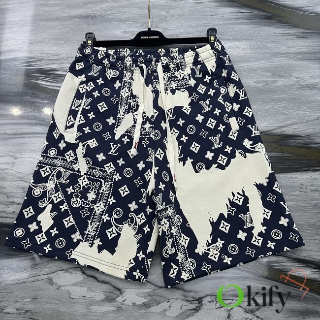 Okify Louis Vuitton Dark Blue Shorts  - 1