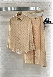 Okify Louis Vuitton Set Of Beige Shirt And Long Skirt - 6
