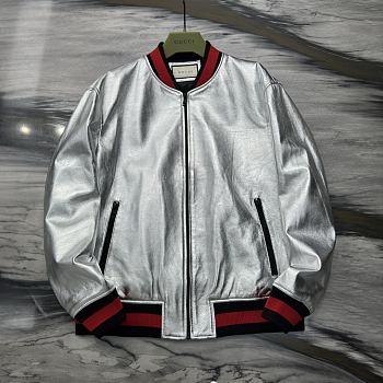 Okify Gucci Silver Bomber Jacket