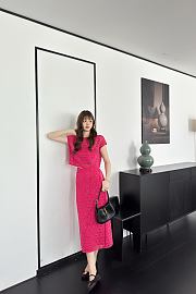 Okify Gucci Set Of Pink Mesh Top And Skirt - 5