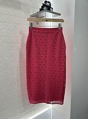 Okify Gucci Set Of Pink Mesh Top And Skirt - 6