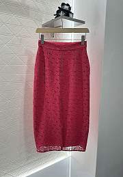 Okify Gucci Set Of Pink Mesh Top And Skirt - 2