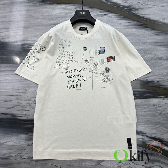 Okify Fendi White T-shirt 24343 - 1
