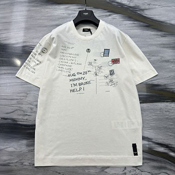 Okify Fendi White T-shirt 24343