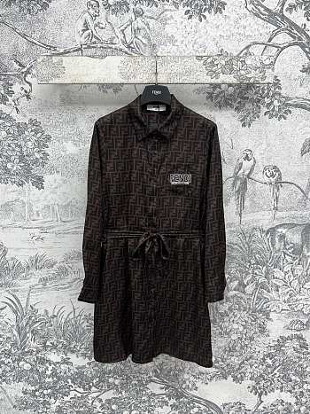Okify Fendi Brown Shirt Dress 