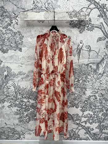 Okify Fendi Red Flowers Dress 