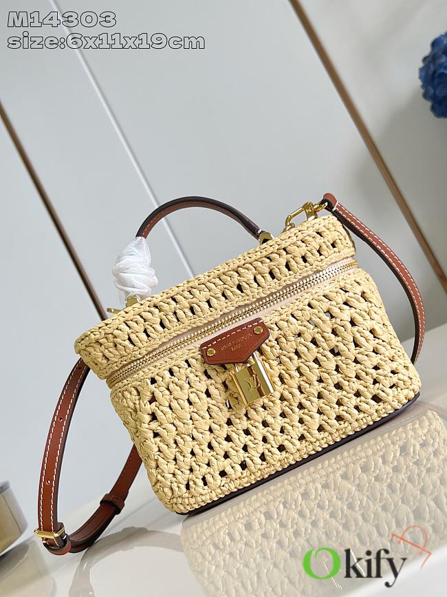 Okify Louis Vuitton Vanity Chain Raffia Pouch M14303 6x11x19cm - 1