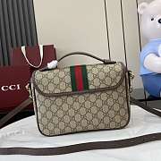 Okify Gucci Ophidia Medium Top Handle Bag In Brown 24x17.5x11.5cm - 4