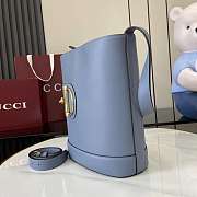 Okify Gucci 73 Medium Bucket Bag In Dusty Blue 26x27.5x11.5cm  - 5