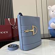 Okify Gucci 73 Medium Bucket Bag In Dusty Blue 26x27.5x11.5cm  - 4