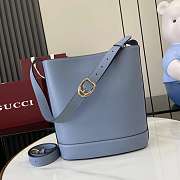 Okify Gucci 73 Medium Bucket Bag In Dusty Blue 26x27.5x11.5cm  - 3