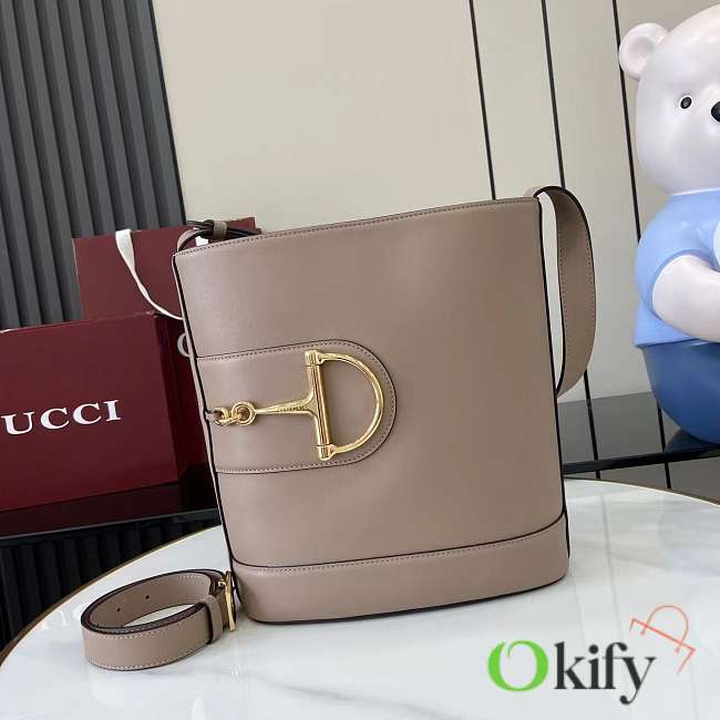 Okify Gucci 73 Medium Bucket Bag In Beige 26x27.5x11.5cm  - 1