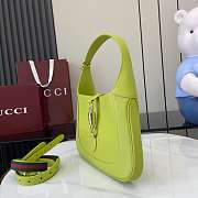 Okify Gucci Jackie 1961 Medium Bag In Green 27.5x19x4cm  - 3