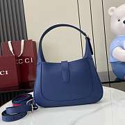 Okify Gucci Jackie 1961 Medium Bag In Dark Blue 27.5x19x4cm  - 4