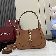 Okify Gucci Jackie 1961 Medium Bag In Brown Lychee 27.5x19x4cm  - 1
