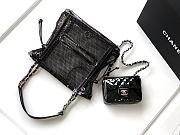 Okify CC Mesh Tote Bag With Flap Bag In Black 26x28x9cm - 2