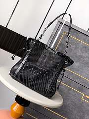 Okify CC Mesh Tote Bag With Flap Bag In Black 26x28x9cm - 5