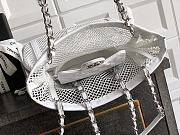 Okify CC Mesh Tote Bag With Flap Bag In White 26x28x9cm - 5