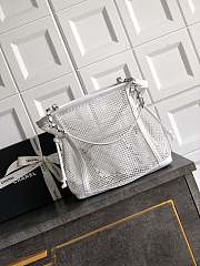 Okify CC Mesh Tote Bag With Flap Bag In White 26x28x9cm - 3