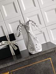 Okify CC Mesh Tote Bag With Flap Bag In White 26x28x9cm - 4