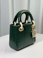 Okify Dior Lady Bag In Python Green 17cm - 2
