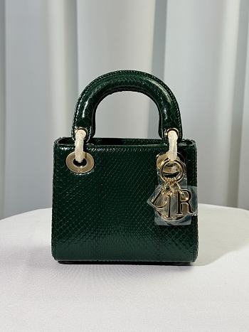 Okify Dior Lady Bag In Python Green 17cm