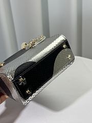 Okify Dior Lady Bag In Python Black And Silver 17cm - 5