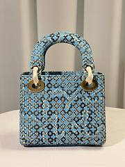 Okify Dior Lady Bag In Python Blue 17cm - 6
