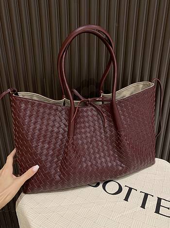 Okify Bottega Veneta Large Pinacoteca Tote Bag In Dark Red 43x17.5x23cm