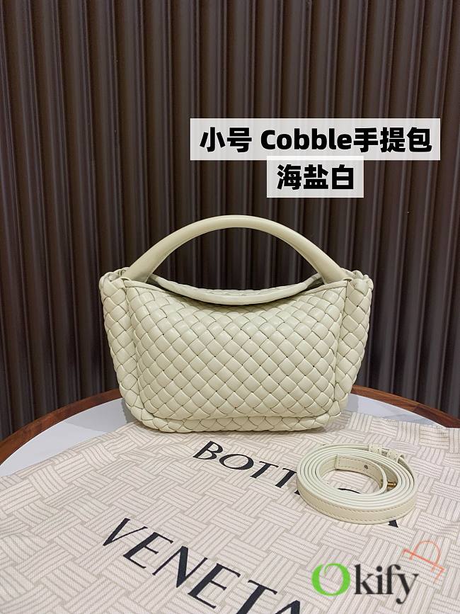 Okify Bottega Veneta Small Cobble Top Handle Bag In White 23x11x8cm - 1