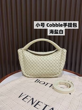 Okify Bottega Veneta Small Cobble Top Handle Bag In White 23x11x8cm