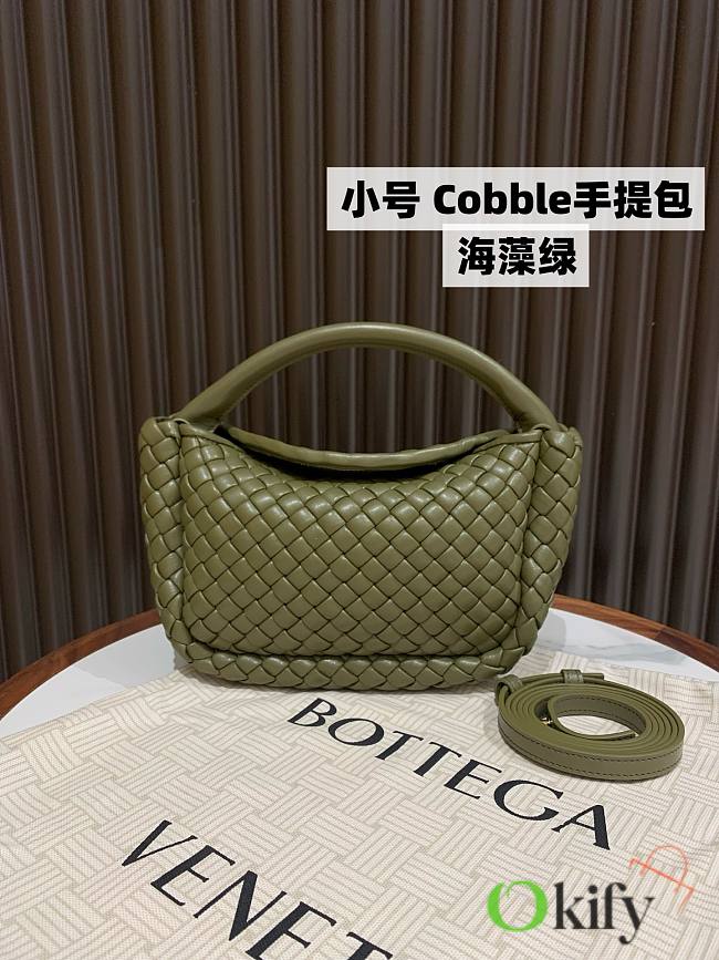 Okify Bottega Veneta Small Cobble Top Handle Bag In Green 23x11x8cm - 1