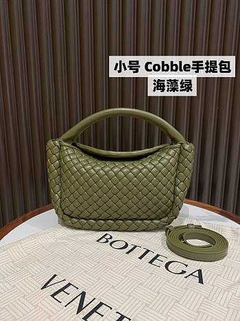 Okify Bottega Veneta Small Cobble Top Handle Bag In Green 23x11x8cm