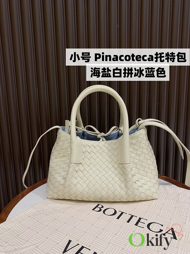 Okify Bottega Veneta Small Pinacoteca Tote Bag In White 24x12x15cm - 1