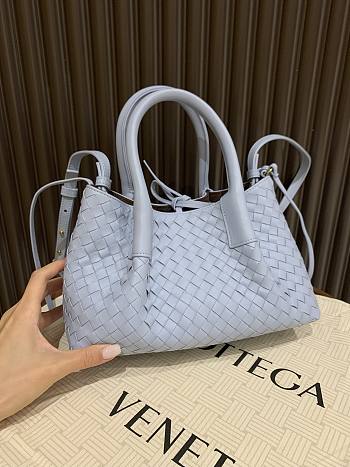 Okify Bottega Veneta Small Pinacoteca Tote Bag In Blue 24x12x15cm