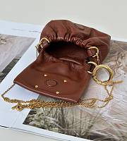 Okify Fendi Mini Mamma Baguette Bag In Brown 10x3x7cm - 3