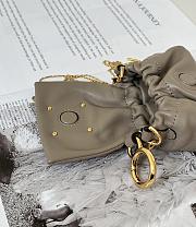 Okify Fendi Mini Mamma Baguette Bag In Gray 10x3x7cm - 4