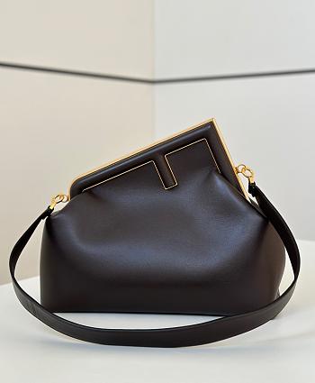 Okify Fendi First Medium Bag In Dark Brown 32.5x15x23.5cm