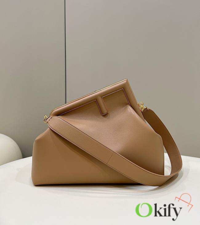 Okify Fendi First Medium Bag In Beige 32.5x15x23.5cm - 1