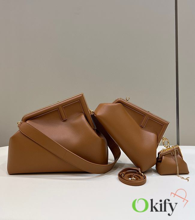 Okify Fendi First Medium Bag In Brown 32.5x15x23.5cm - 1