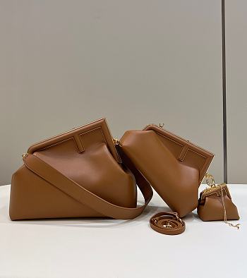 Okify Fendi First Medium Bag In Brown 32.5x15x23.5cm