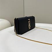Okify Fendi Fendigraphy Wallet On Chain In Black 21x4x11cm - 2