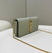 Okify Fendi Fendigraphy Wallet On Chain In Gray 21x4x11cm - 3