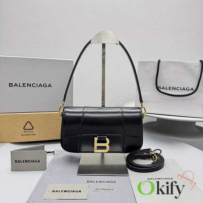 Okify Balenciaga Hourglass Sling Bag In Black 23x13x4cm - 1