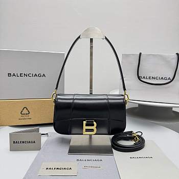Okify Balenciaga Hourglass Sling Bag In Black 23x13x4cm