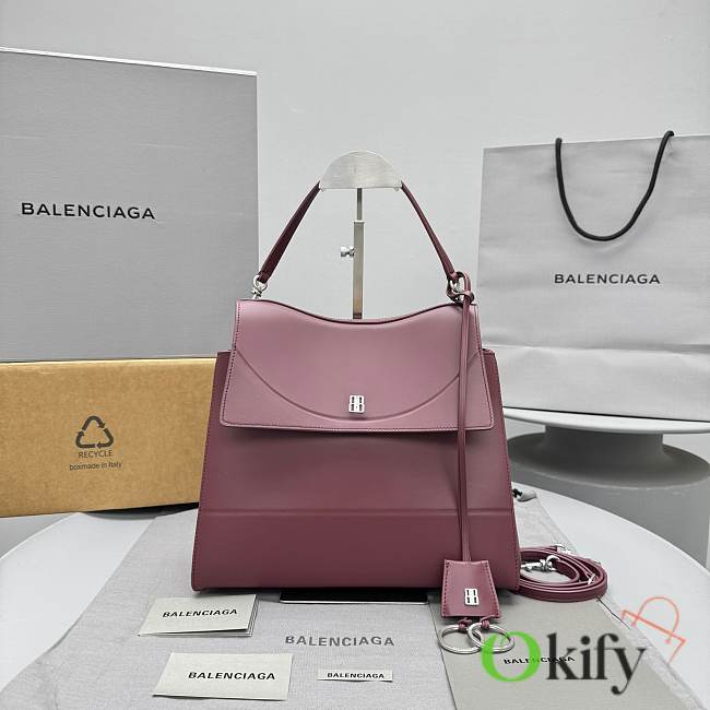 Okify Balenciaga Nano Hand Bag Medium In Red Burgundy 28x24x13cm - 1
