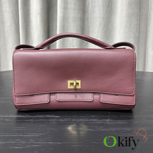 Okify Balenciaga Bel Air Clutch Bag In Red 27x14x5cm - 1