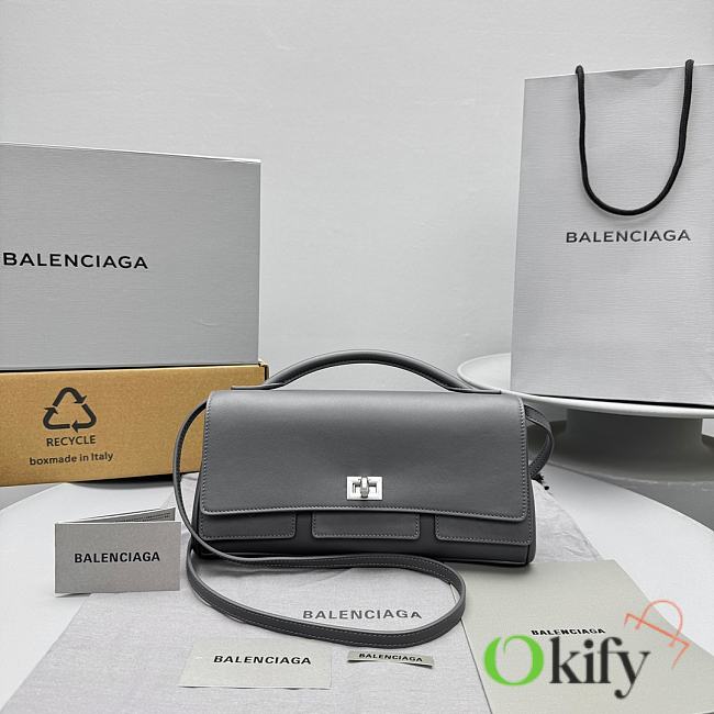 Okify Balenciaga Bel Air Clutch Bag In Gray 27x14x5cm - 1