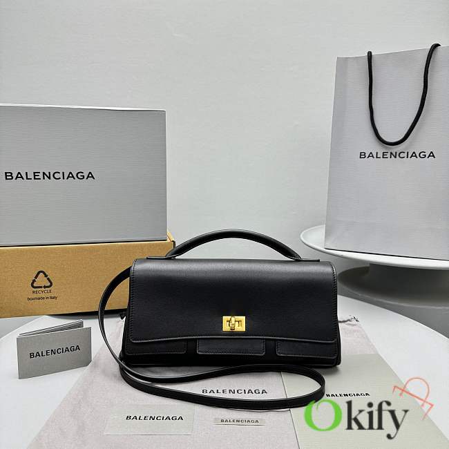 Okify Balenciaga Bel Air Clutch Bag In Black 27x14x5cm - 1
